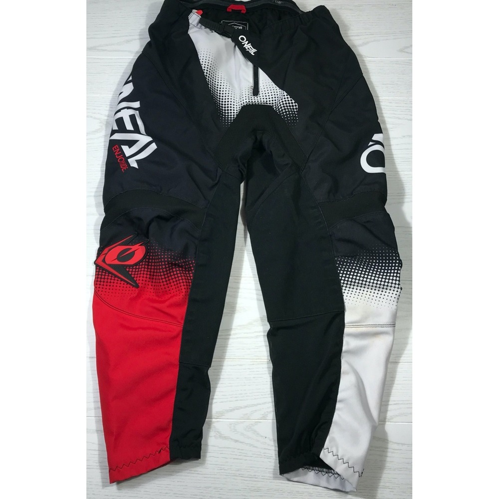 O'Neal Element Motocross Dirtbike Pants Men 38 Red/Black Elastic Waist Zipper